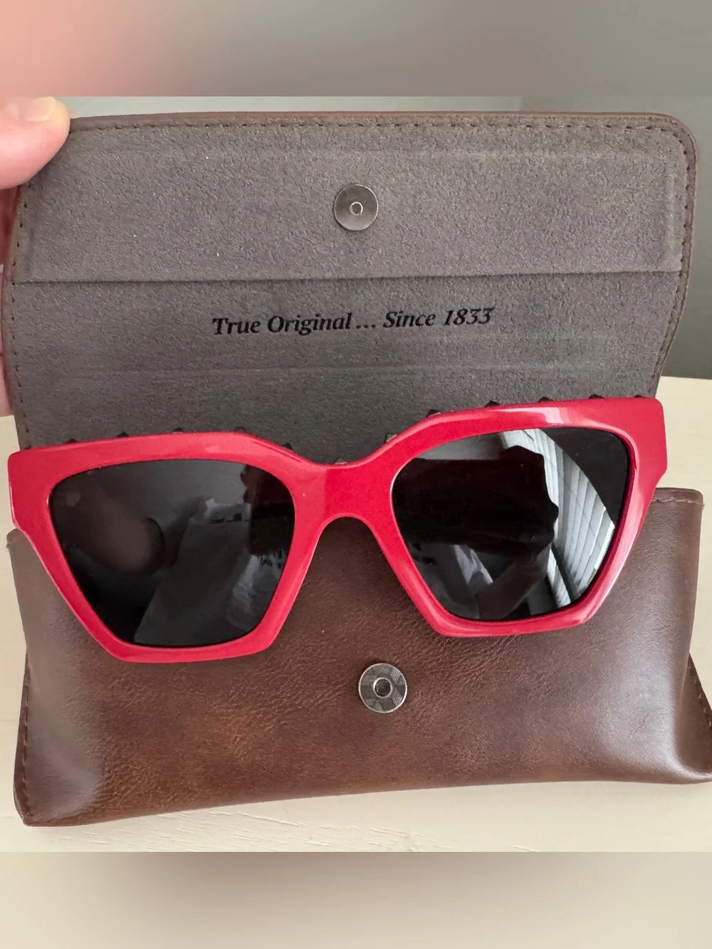Valentino Red Studded Sunglasses with Dark Lenses
